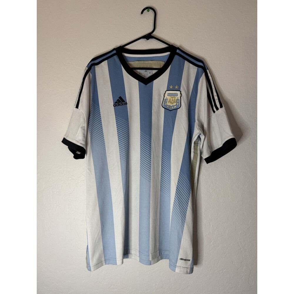 Argentina 2014 World Cup Home Football Adidas Soccer Jersey Size Men’s XL Stains